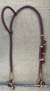 Headstall - HS51 - Latigo Single Ear w/ Natural Rawhide