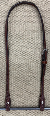 Headstall - HS73 - Basket Brown Straight Split Ear
