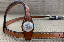 Headstall - HS85 - Plain Medium Oil Single Ear w/ Silver Plate