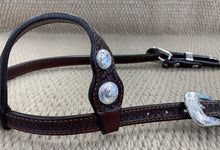 Headstall - HS17 - Chocolate Basket Single Ear w/ Silver Plate