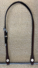 Headstall - HS144 - Basket Brown Split Ear w/ Sterling Overlay