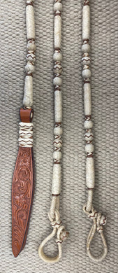 Romal Reins - RR84 - 12 Plait Natural w/ Caramel Accents 106”