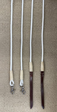 Split Reins - SR49 - 8' Rope and Rawhide White