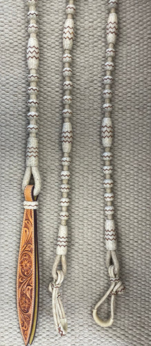 Romal Reins - RR82 - 32 Plait Natural w/ Caramel 104”