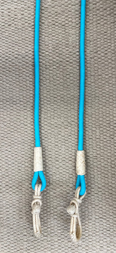 Closed Reins - CR35 - 8' Turquoise w/ Rawhide Connectors