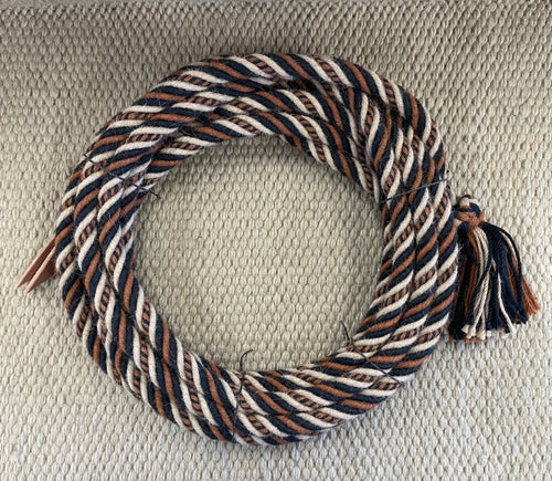 Mecate - MEC165 - 5/8” x 22’ 6-Strand Alpaca Rust, Black, and Tan