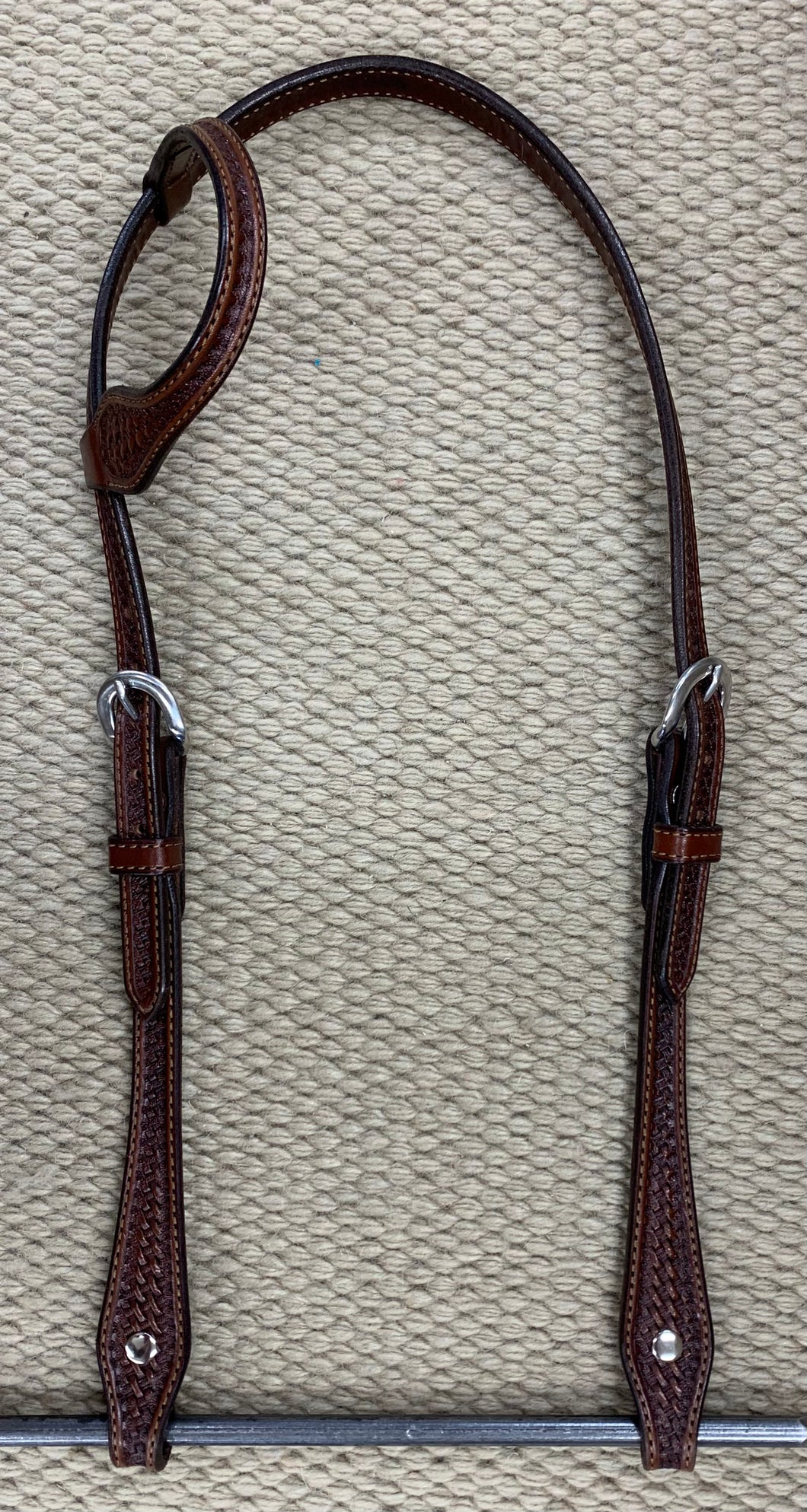 Headstall - HS59 - Basket Brown Single Ear