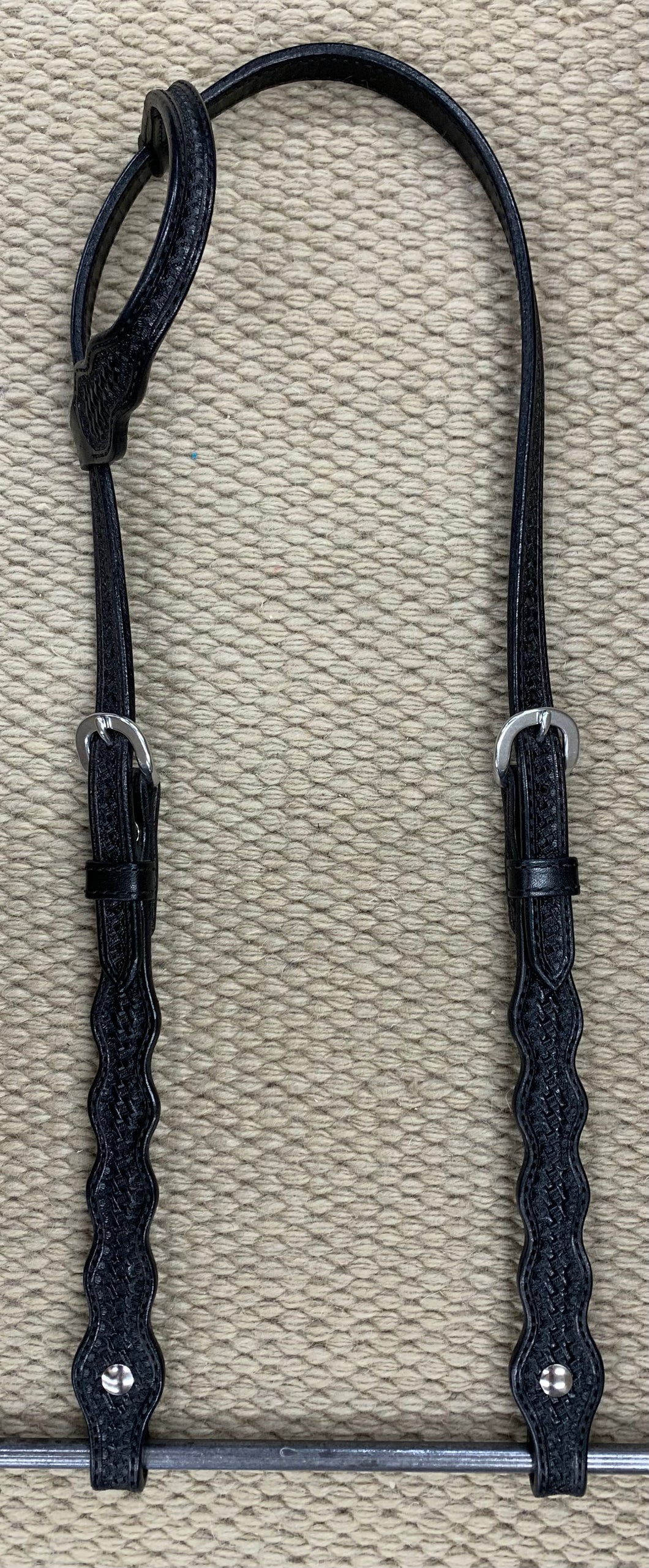 Headstall - HS68 - Basket Black Single Ear