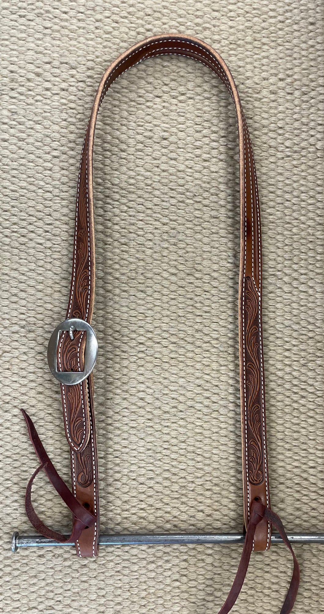 Headstall - HS178 - Martin Ranahan Series Chocolate Tooled Split Ear