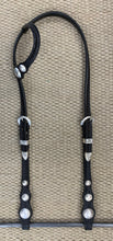 Headstall - HS16 - Basket Black Single Ear w/ Sterling Overlay