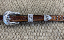 Headstall - HS140 - Basket Antiqued w/ Dots and Silver Plate