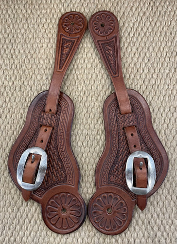 Spur Straps - SPS76 - Martin Buckaroo Chocolate Basket w/ San Carlos Border