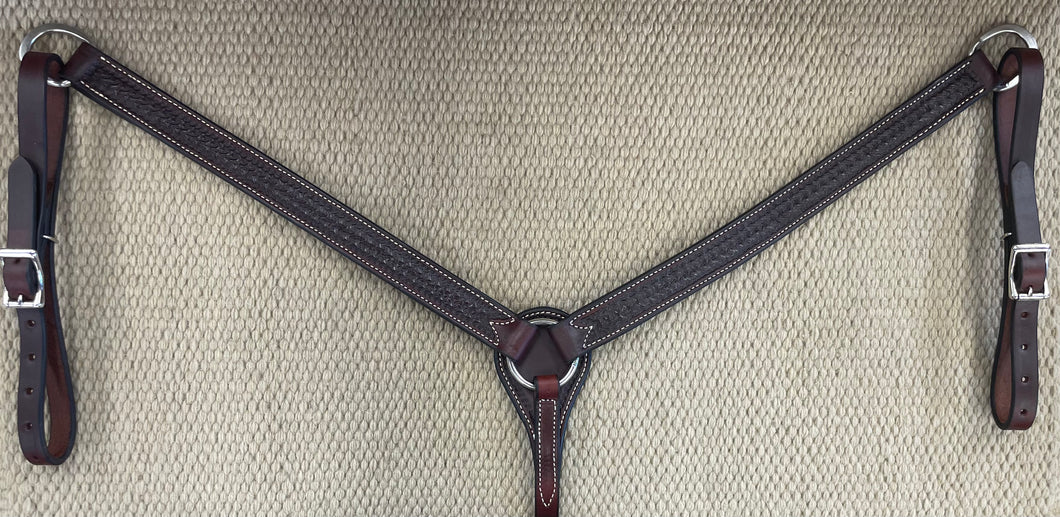 Breast Collar - BC39 - Cowboy Tack Spider Stamp Rosewood Dark Brown