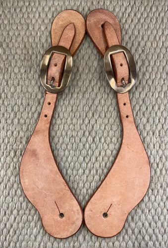 Spur Straps - SPS78 - Martin Cowboy Natural Rough Out w/ Bronze Buckle