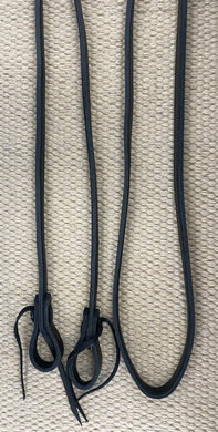 Closed Reins - CR17 - 5/8” x 10’ Black Single Harness Lined & Stitched
