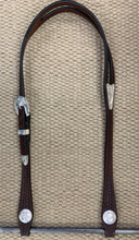 Headstall - HS153 - Basket Brown Split Ear w/ Silver Plate