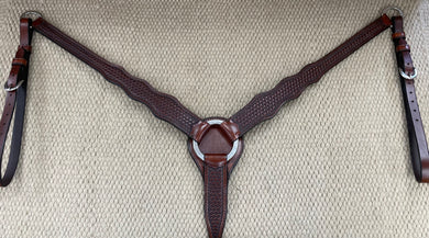 Breast Collar - BC03 - Basket Brown 3 Scallop