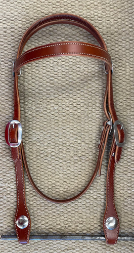 Headstall - HS280 - Tony Pedrini Plain Brown Browband