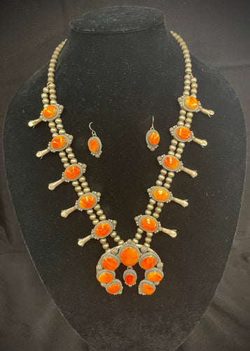 Jewelry - JW02 - Thomas Francisco Squash Blossom Necklace and Earring Set