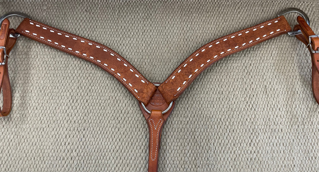 Breast Collar - BC37 - 2” Chestnut Skirting w/ Buckstitch Stamp
