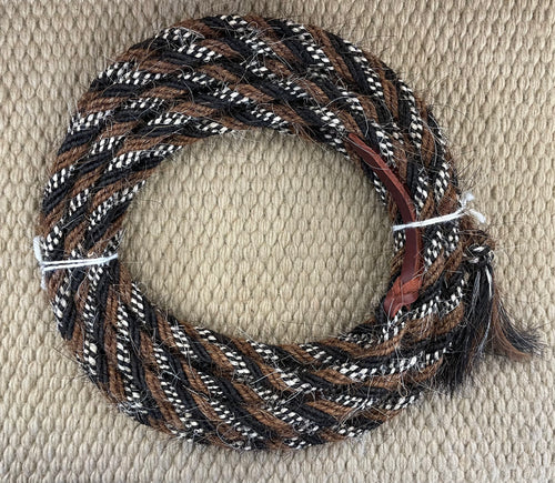 Mecate - MEC124 - 3/8” x 22’ Brown, Black, and White