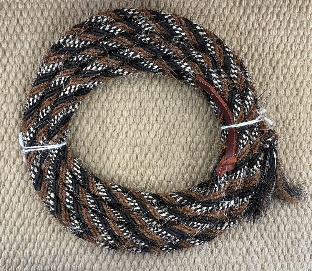 Mecate - MEC124 - 3/8” x 22’ Brown, Black, and White