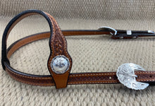 Headstall - HS95 - Basket Antiqued Single Ear w/ Silver Plate