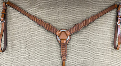 Breast Collar - BC14 - Basket Antiqued Three Scallop