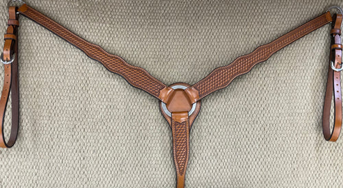 Breast Collar - BC14 - Basket Antiqued Three Scallop