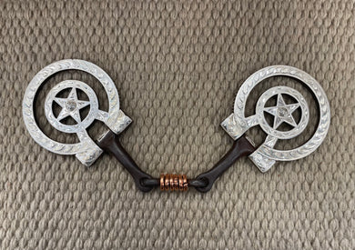 BIT - GA04 - E. Garcia Star D-Ring Dogbone Snaffle