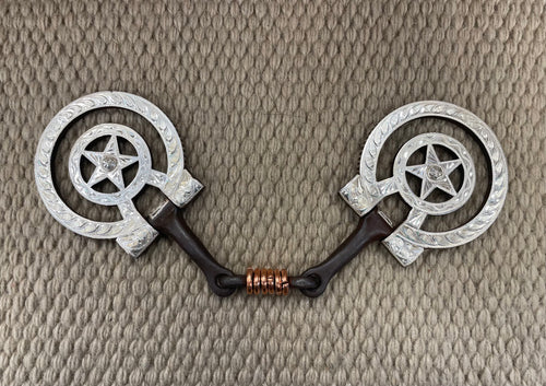 BIT - GA04 - E. Garcia Star D-Ring Dogbone Snaffle