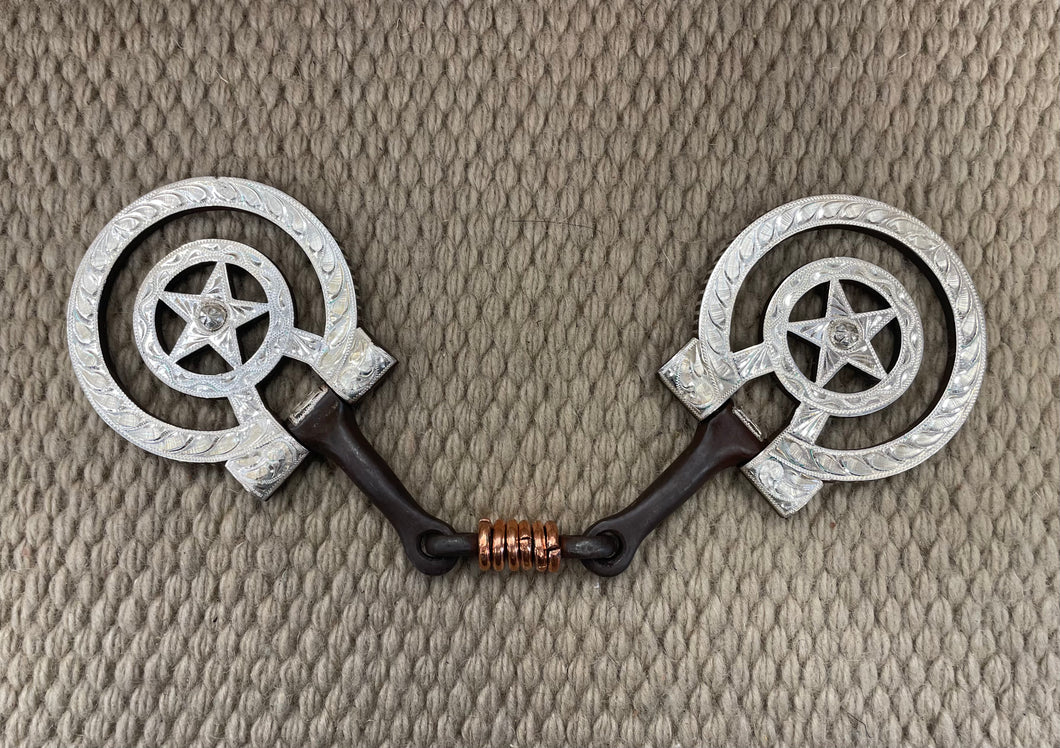 BIT - GA04 - E. Garcia Star D-Ring Dogbone Snaffle