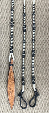 Romal Reins - RR32 - Braided Nylon White w/ Black California Accents 104