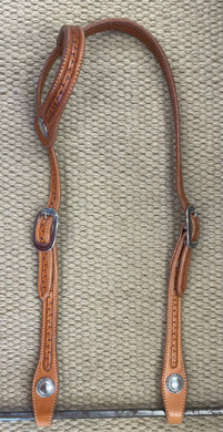 Headstall - HS283 - Tony Pedrini Light Brown Carlos Border Single Ear