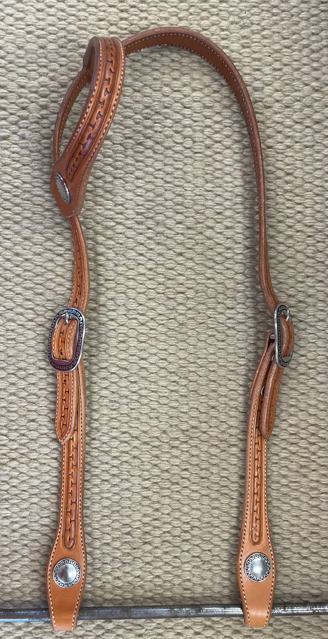 Headstall - HS283 - Tony Pedrini Light Brown Carlos Border Single Ear