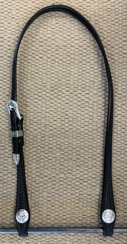 Headstall - HS149 - Basket Black Split Ear w/ Silver Plate