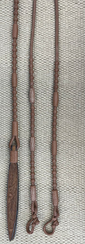 Romal Reins - RR13 - 16 Plait Kangaroo Medium Brown 110