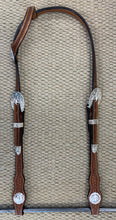 Headstall - HS95 - Basket Antiqued Single Ear w/ Silver Plate