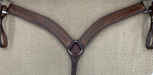 Breast Collar - BC38 - 2” Medium Brown Weathered Antiqued