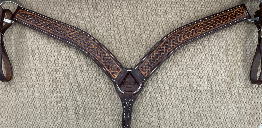 Breast Collar - BC38 - 2” Medium Brown Weathered Antiqued