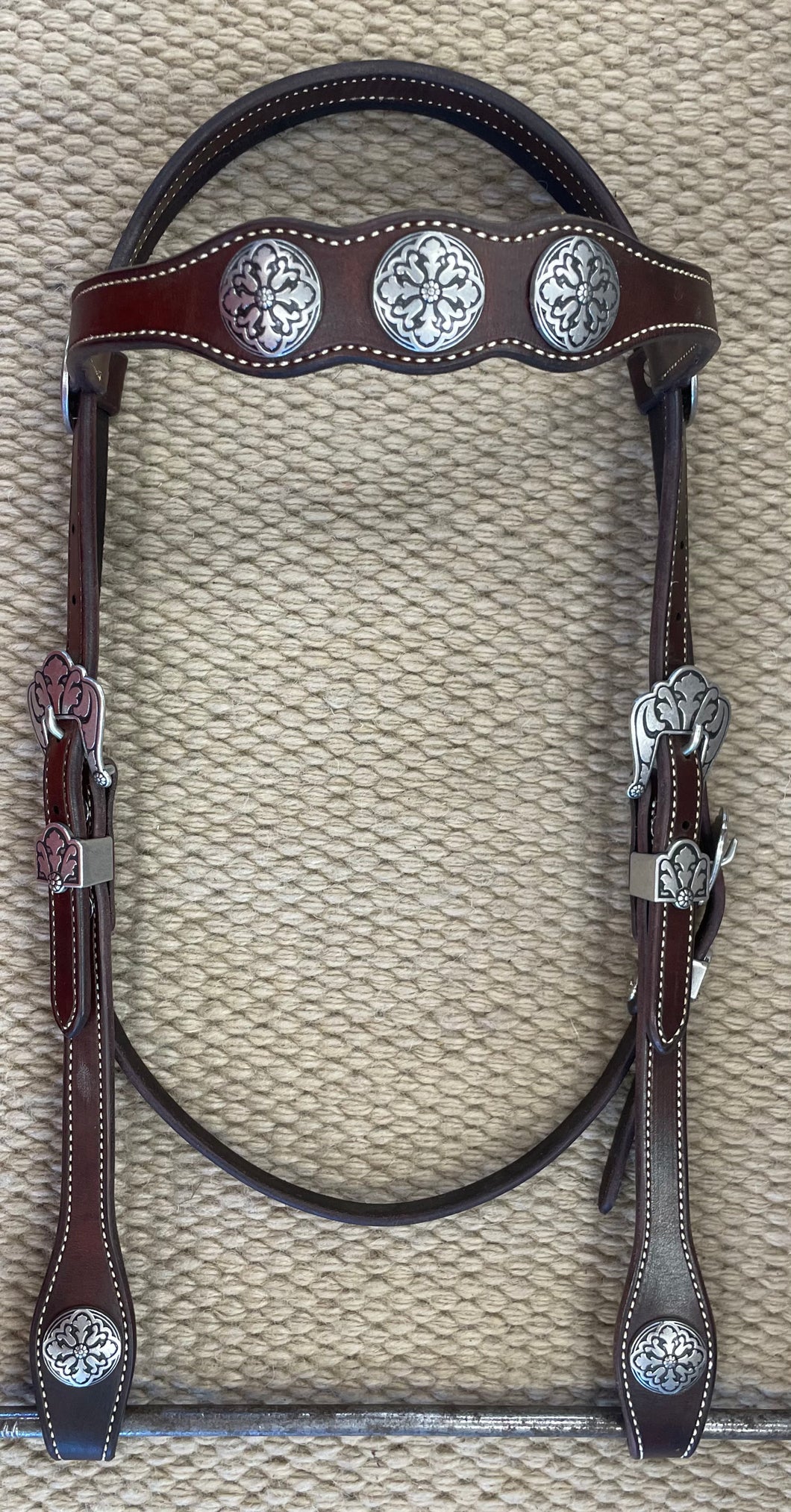 Headstall - HS281- Tony Pedrini Dark Brown Browband w/ J.Watt Hardware