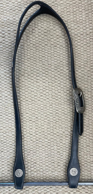 Headstall - HS206 - Tony Pedrini Split Ear w/ Mincer Silver Black