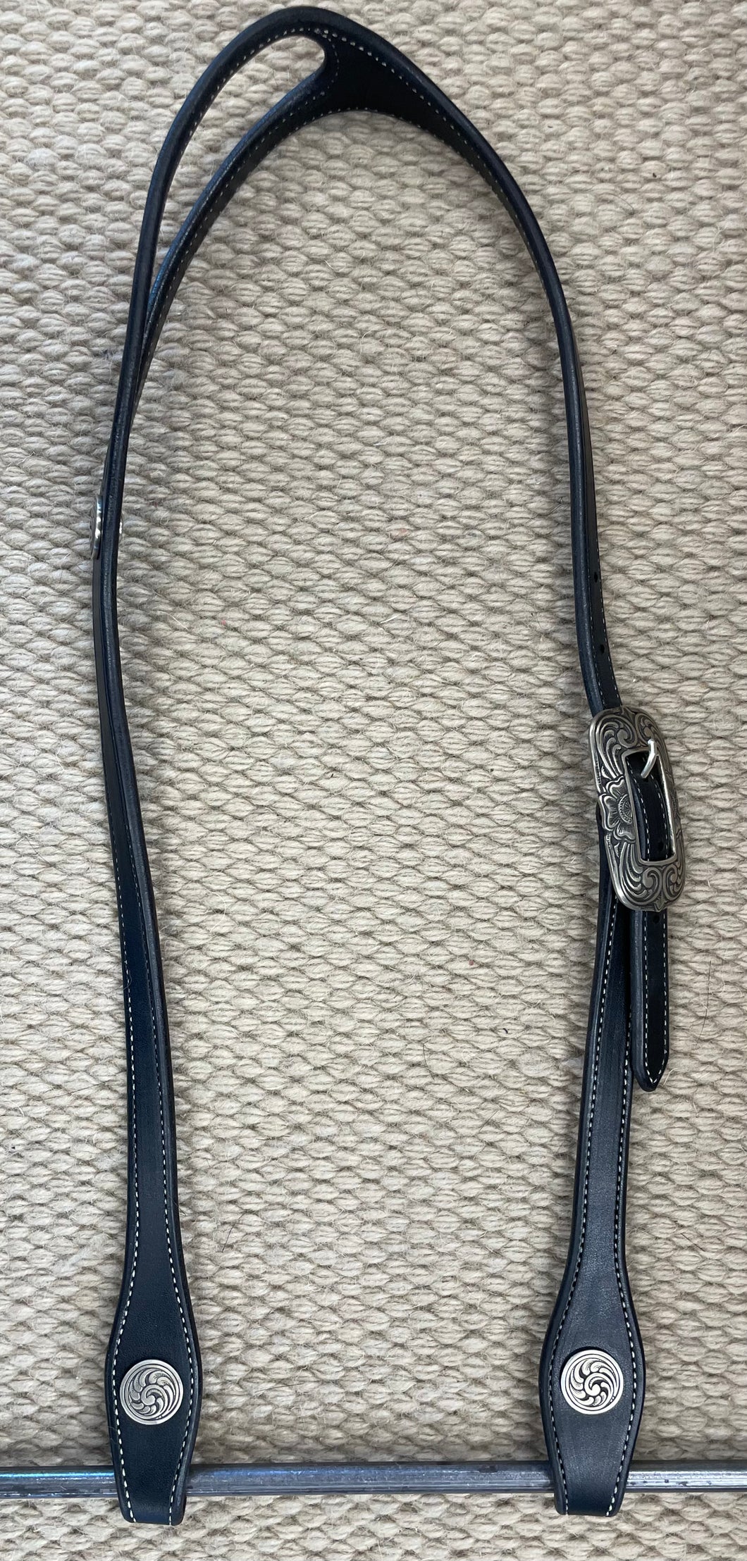 Headstall - HS206 - Tony Pedrini Split Ear w/ Mincer Silver Black