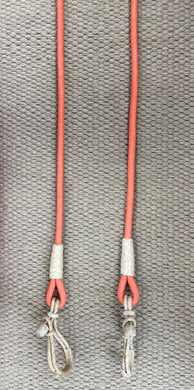 Closed Reins - CR34 - 8' Orange w/ Rawhide Connectors