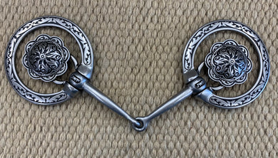 BIT - JW06 - Jeremiah Watt Fancy Ring Snaffle w/ Concho