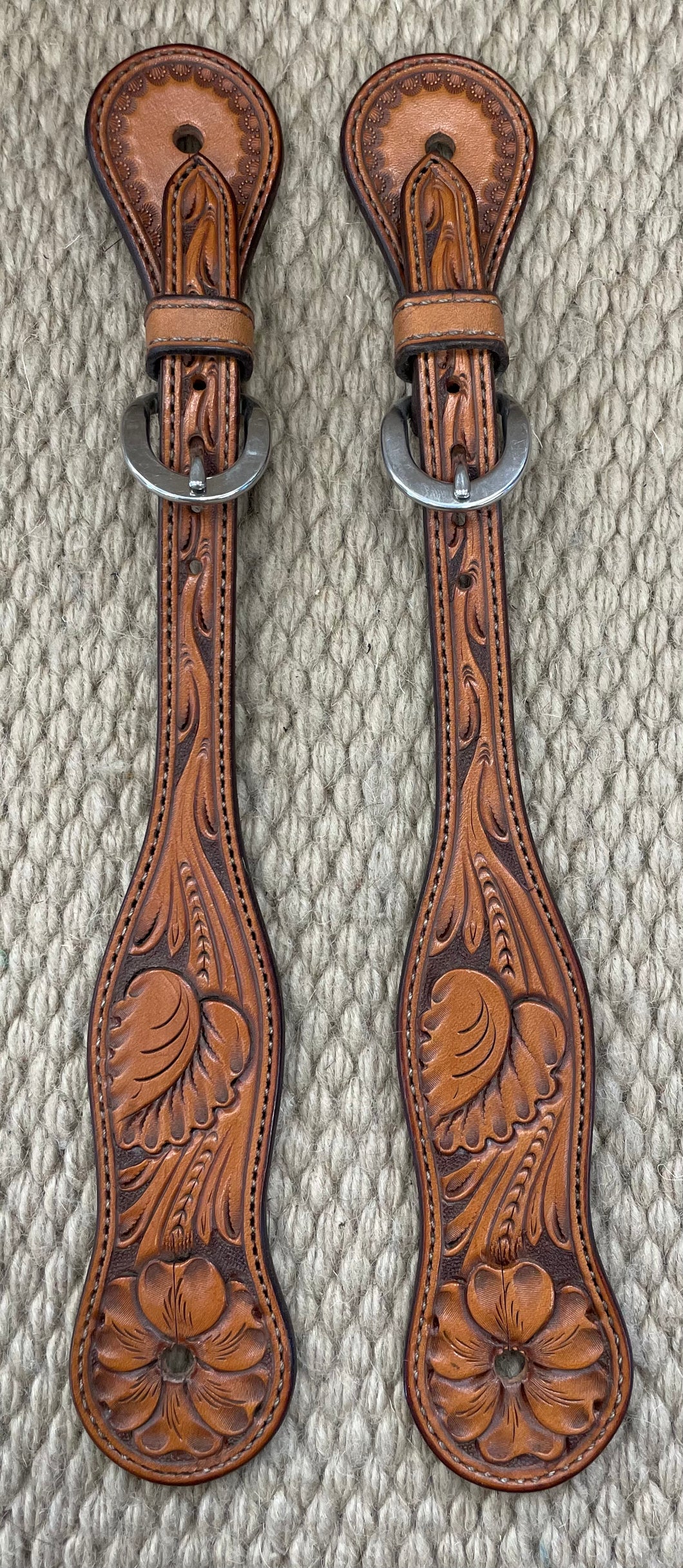 Spur Straps - SPS68 - Men 's Large Swell Floral Antiqued