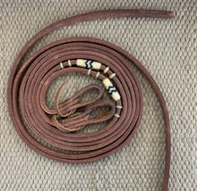 Split Reins - SR30 - 5/8" x 7' Heavy Harness w/ Rawhide Accents and Weighted Ends