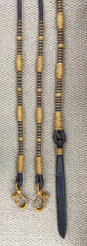 Romal Reins - RR95 - Dark Chocolate Leather w/ Rawhide 102