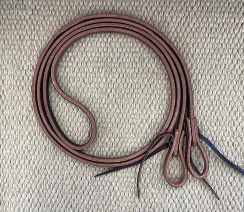 Closed Reins - CR14 - 1/2” x 8’ Single Harness Rein Lined & Stitched