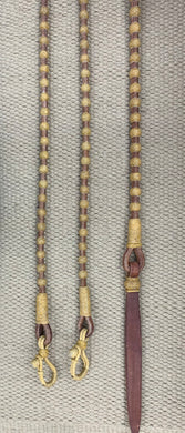 Romal Reins - RR46 - Harness Leather w/ 60 Rawhide Knots 99”